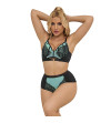 SUBBLIME - 955557 ENSEMBLE SOUTIEN-GORGE EN CUIR VERNI VERT AVEC FERMETURE ÉCLAIR S/M