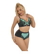 SUBBLIME - 955564 ENSEMBLE SOUTIEN-GORGE À FERMETURE ÉCLAIR EN CUIR VERNI VERT L/XL