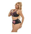 SUBBLIME - 955588 ENSEMBLE SOUTIEN-GORGE EN CUIR VERNI ROSE AVEC FERMETURE ÉCLAIR L/XL