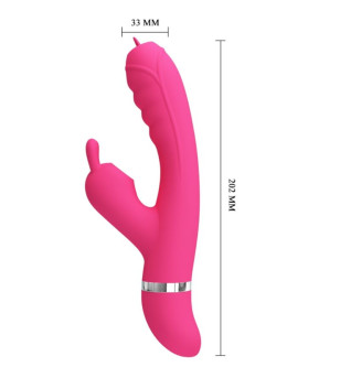 PRETTY LOVE - VIBRATEUR LAPIN MULTIFONCTION PHOENIX ROSE