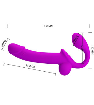 PRETTY LOVE - STIMULATEUR DOUBLE STRAP-ON KELPIE VIOLET