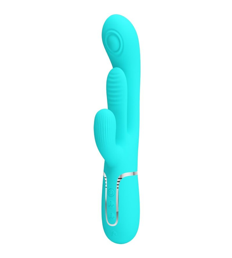 PRETTY LOVE - SHANIA TRIPLE RABBIT VIBRATEUR MULTIFONCTION 3 EN 1 BLEU