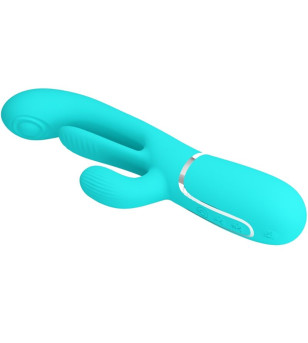 PRETTY LOVE - SHANIA TRIPLE RABBIT VIBRATEUR MULTIFONCTION 3 EN 1 BLEU