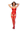 CHILIROSE - CR 4845 CORSET ET BAS ROUGE XL