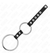 KINK - DOUBLE ANNEAU PÉNIS EN MÉTAL DE 3,8 CM À 5 CM CONNECTÉ AU CUIR