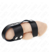 KINK - ANNEAU DE CAGE À PÉNIS EN CUIR AVEC SÉPARATEUR DE BALLES RÉGLABLE