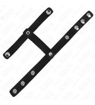 KINK - ANNEAU PÉNIS EN CUIR RÉGLABLE ET SANGLE DIVISEUR DE COUILLES