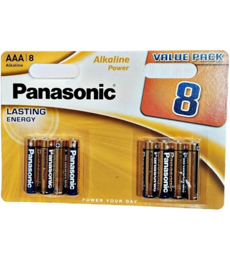 PANASONIC - BLISTER DE PILE AAA ALCALINE BRONZE LR03*8