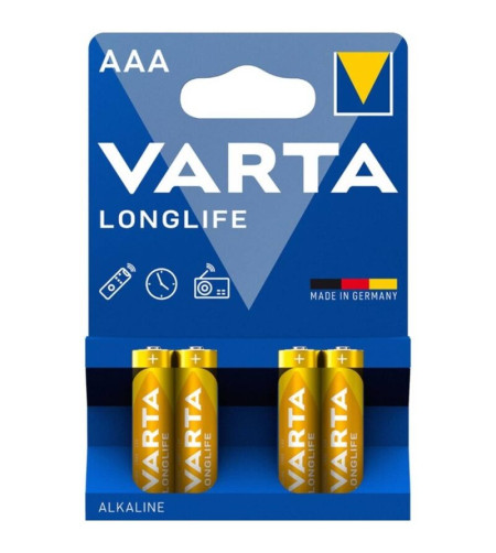 VARTA - PILE ALCALINE AAA LONGUE DURÉE LR03 BLISTER*4