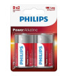 PHILIPS - PILE ALCALINE POWER D LR20 BLISTER*2