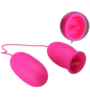 PRETTY LOVE - OEUF VIBRANT DAISY + LANGUE STIMULANTE CLITORIS ROSE