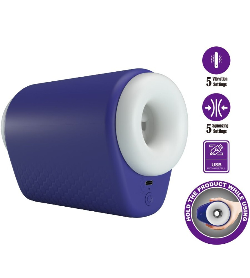 PRETTY LOVE - MASTURBATEUR POUR HOMME DJ LADY AVEC VIBRATION 5 RÉGLAGES VIOLET