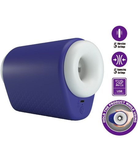 PRETTY LOVE - MASTURBATEUR POUR HOMME DJ LADY AVEC VIBRATION 5 RÉGLAGES VIOLET