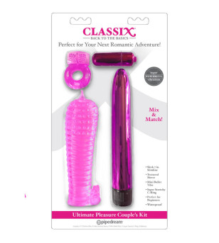 CLASSIX - KIT POUR COUPLES AVEC ANNEAU, GAINE ET BALLES ROSE