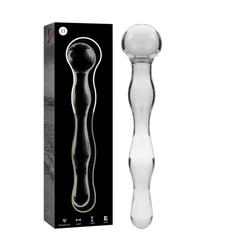 NEBULA SERIES BY IBIZA - MODÈLE 13 GODE EN VERRE BOROSILICATE ROSE 18 CM -O- 3.5 CM
