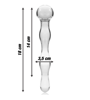 NEBULA SERIES BY IBIZA - MODÈLE 13 GODE EN VERRE BOROSILICATE ROSE 18 CM -O- 3.5 CM
