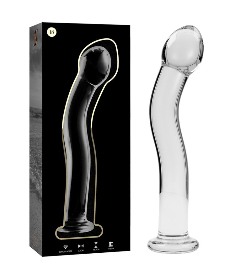 NEBULA SERIES BY IBIZA - MODÈLE 18 GODE EN VERRE BOROSILICATE ROSE 18.5 CM -O- 3.5 CM