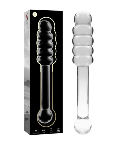 NEBULA SERIES BY IBIZA - MODÈLE 20 GODE EN VERRE BOROSILICATE ROSE 20.5 CM -O- 3 CM