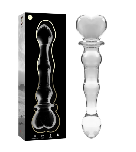 NEBULA SERIES BY IBIZA - MODÈLE 21 GODE EN VERRE BOROSILICATE ROSE 20.5 CM -O- 3.5 CM