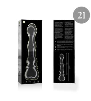 NEBULA SERIES BY IBIZA - MODÈLE 21 GODE EN VERRE BOROSILICATE ROSE 20.5 CM -O- 3.5 CM