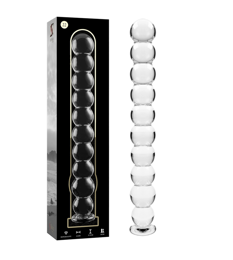 NEBULA SERIES BY IBIZA - MODÈLE 22 GODE EN VERRE BOROSILICATE ROSE 21.5 CM -O- 2.5 CM