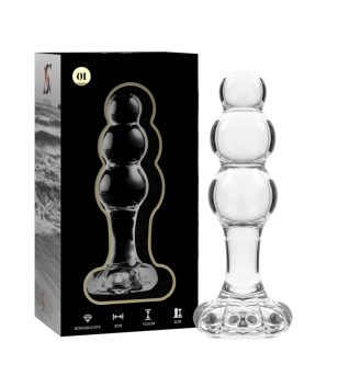 NEBULA SERIES BY IBIZA - MODÈLE 1 PLUG ANAL VERRE BOROSILICATE ROSE 10.5 CM -O- 3 CM