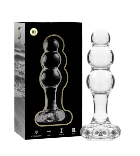 NEBULA SERIES BY IBIZA - MODÈLE 1 PLUG ANAL VERRE BOROSILICATE ROSE 10.5 CM -O- 3 CM