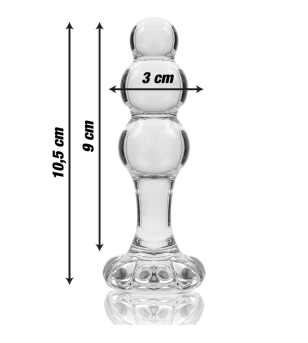 NEBULA SERIES BY IBIZA - MODÈLE 1 PLUG ANAL VERRE BOROSILICATE ROSE 10.5 CM -O- 3 CM