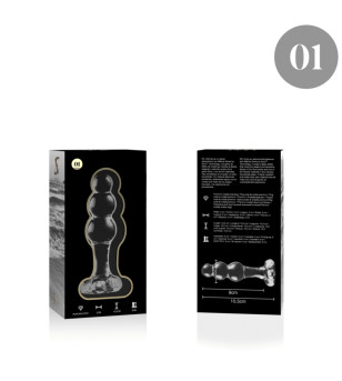 NEBULA SERIES BY IBIZA - MODÈLE 1 PLUG ANAL VERRE BOROSILICATE ROSE 10.5 CM -O- 3 CM