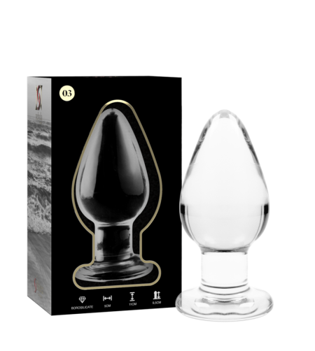 NEBULA SERIES BY IBIZA - PLUG ANAL MODÈLE 3 VERRE BOROSILICATE ROSE 11 CM -O- 5 CM