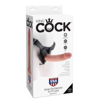 KING COCK - HARNAIS AVEC PÉNIS NATUREL RÉALISTE 22,9 CM