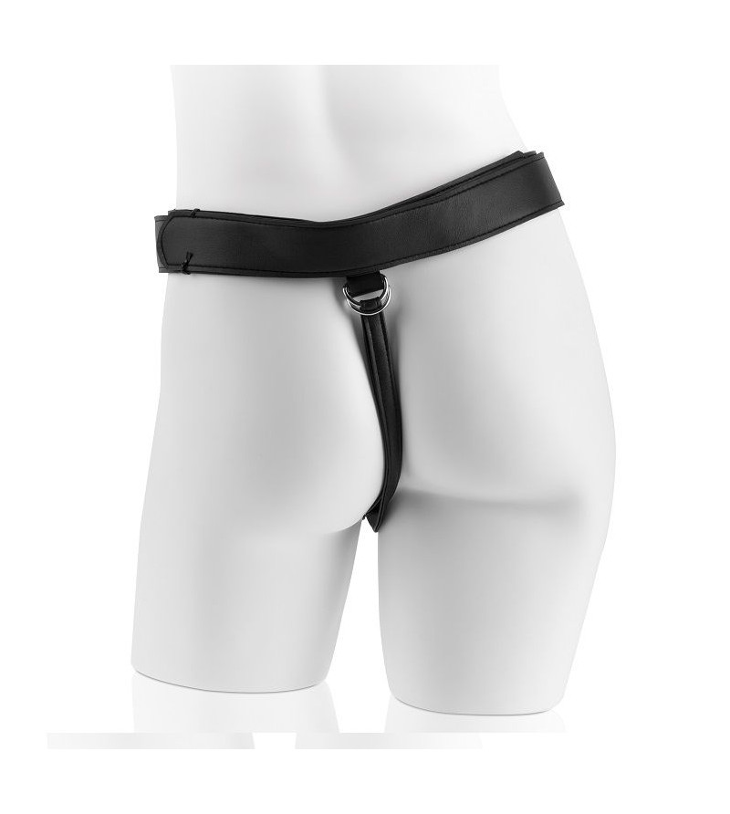 KING COCK - HARNAIS AVEC PÉNIS NOIR RÉALISTE 22,9 CM