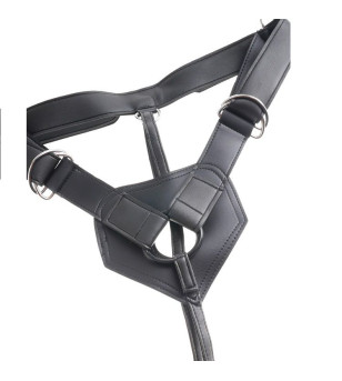 KING COCK - HARNAIS AVEC PÉNIS NOIR RÉALISTE 22,9 CM