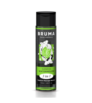 BRUMA - HUILE DE MASSAGE PREMIUM EFFET CHALEUR SAVEUR DE PASTÈQUE 3 EN 1 - 100 ML