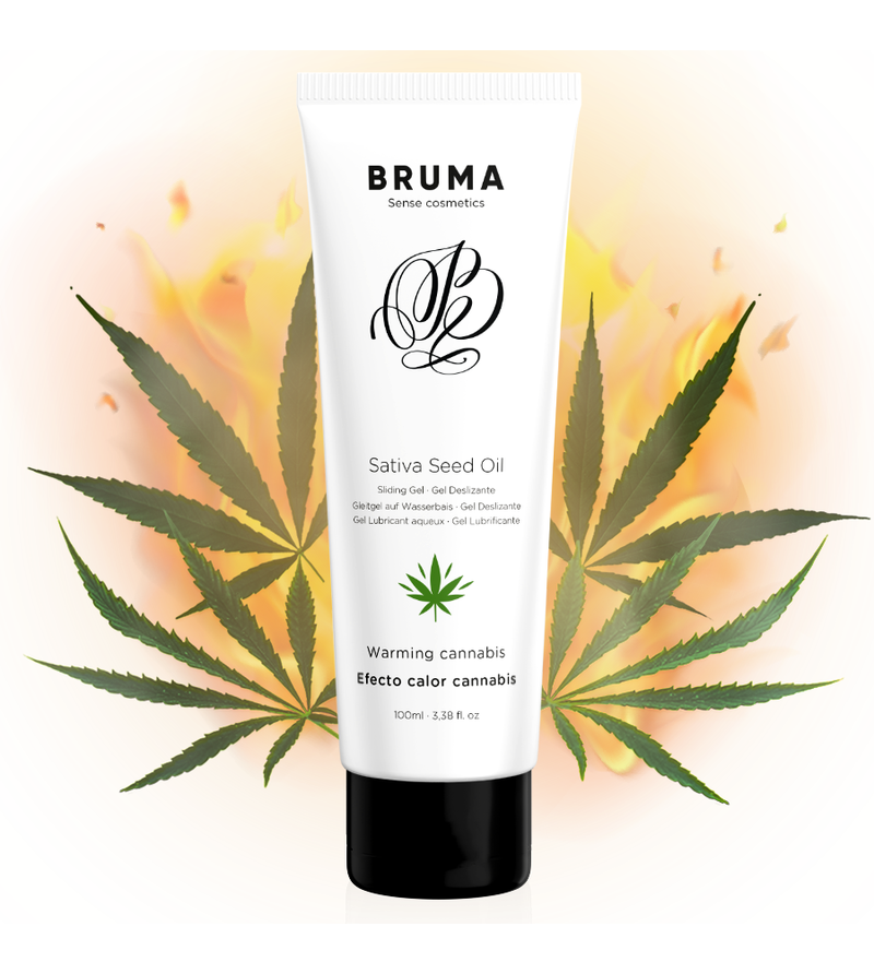 BRUMA - HUILE DE GRAINES DE SATIVA GEL GLISSANT RÉCHAUFFANT SAVEUR DE CANNABIS 100 ML