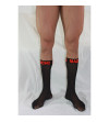 MACHO - CHAUSSETTES FINES TAILLE UNIQUE NOIR/ROUGE
