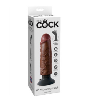KING COCK - BITE VIBRANTE MARRON 15,24 CM