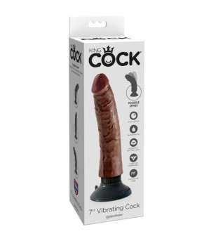 KING COCK - BITE VIBRANTE MARRON 17,78 CM