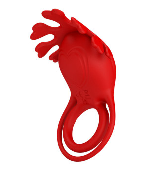 PRETTY LOVE - ANNEAU VIBRATEUR RUBEN 7 VIBRATIONS SILICONE ROUGE