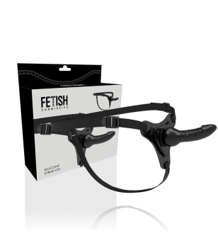 FETISH SUBMISSIVE HARNESS - SILICONE NOIR RÉALISTE 16 CM