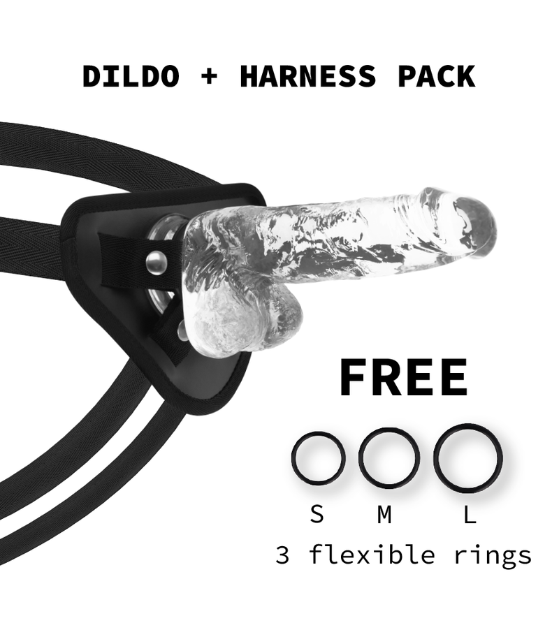 X RAY - HARNAIS + BITE TRANSPARENT AVEC BILLES 18.5 CM -O- 3.8 CM