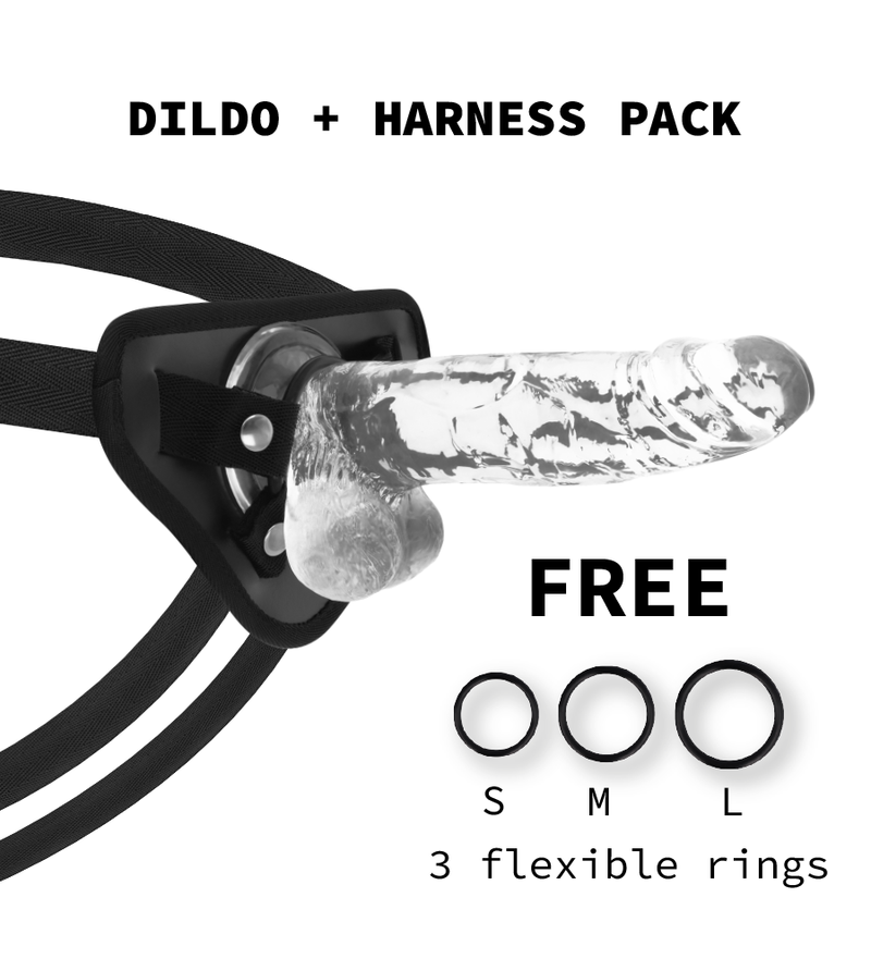 X RAY - HARNAIS + BITE TRANSPARENT AVEC BILLES 20 CM -O- 4.5 CM