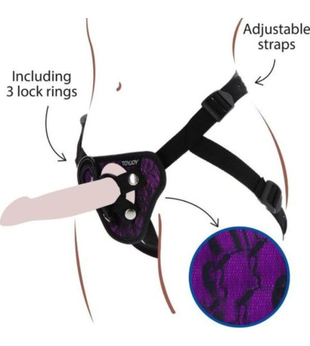 GET REAL - HARNAIS EN DENTELLE  STRAP-ON VIOLET