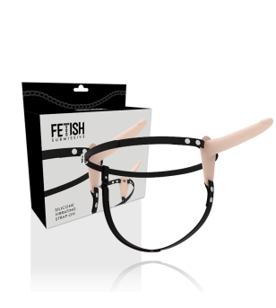 FETISH SUBMISSIVE HARNESS - VIBRATEUR SILICONE FLESH 15 CM