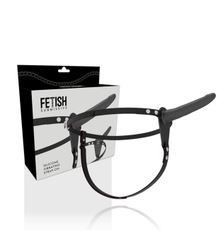 FETISH SUBMISSIVE HARNESS - VIBRATEUR SILICONE NOIR 15 CM