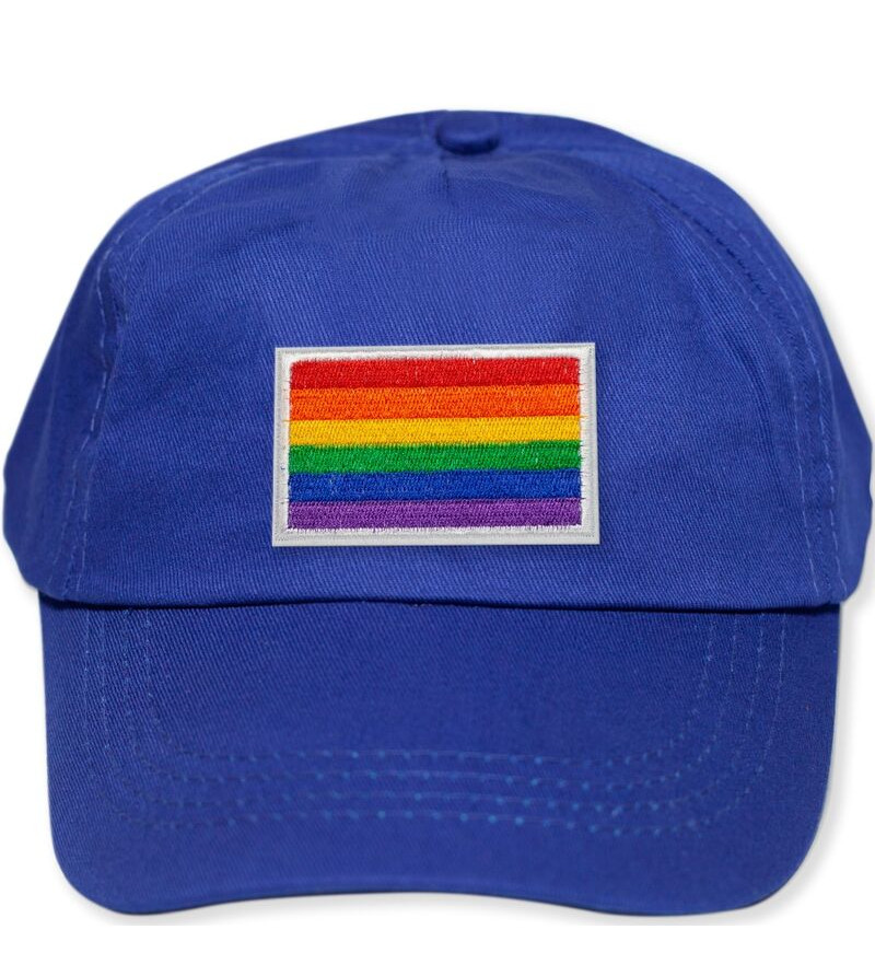 PRIDE - CASQUETTE BLEUE AVEC DRAPEAU LGBT