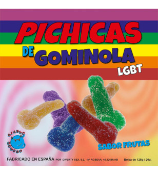 PRIDE - FRUITS DE PÉNIS GUMMY AVEC SUCRE LGBT