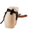 PRETTY LOVE - MARION HARNAIS SLIP UNIVERSEL AVEC DILDO VIBRANT 19 CM MARRON