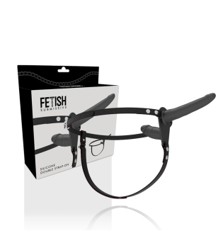 FETISH SUBMISSIVE HARNESS - DOUBLE PÉNÉTRATION NOIR