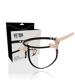 FETISH SUBMISSIVE HARNESS - VIBRATEUR FLESH UP DOUBLE PÉNÉTRATION